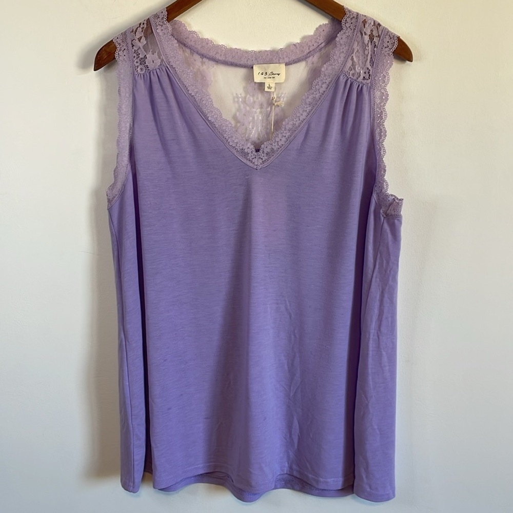 1.4.3. Story by Line Up Purple Lace Trim Tank Top